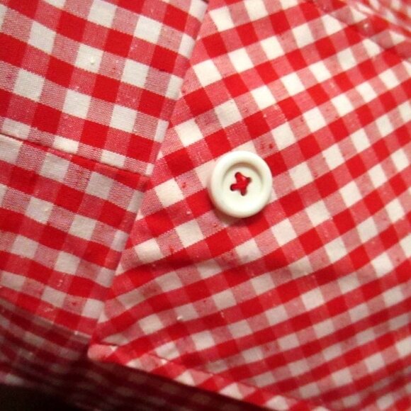 Medium Vintage Boho Blazer 1970's JH Jacket Womens Red White Checkered Cloth - Picture 4 of 5